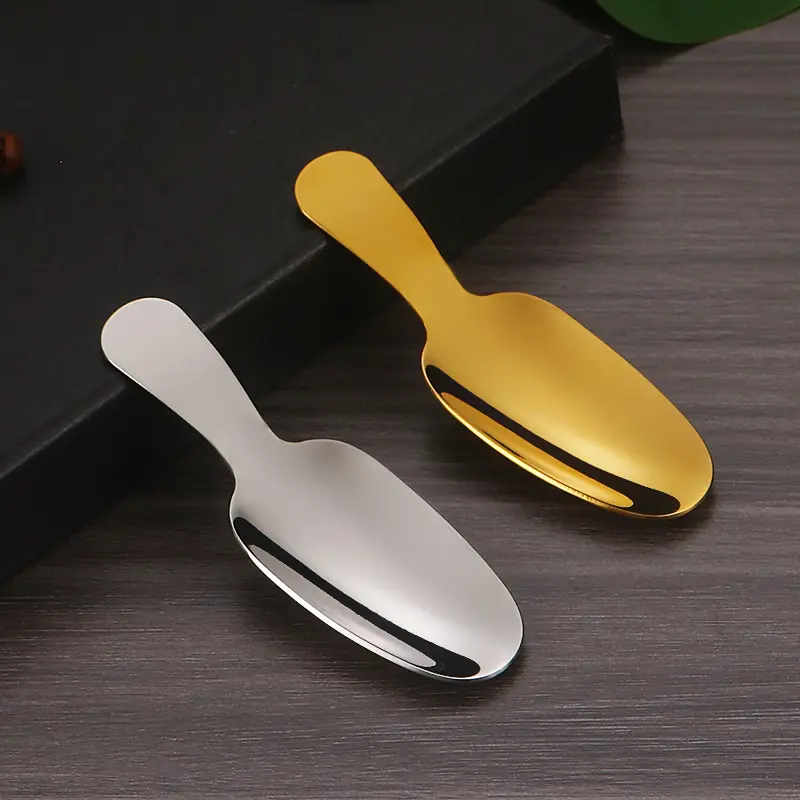 304不锈钢短柄圆勺小汤匙取茶小勺子甜品勺子可激光logo