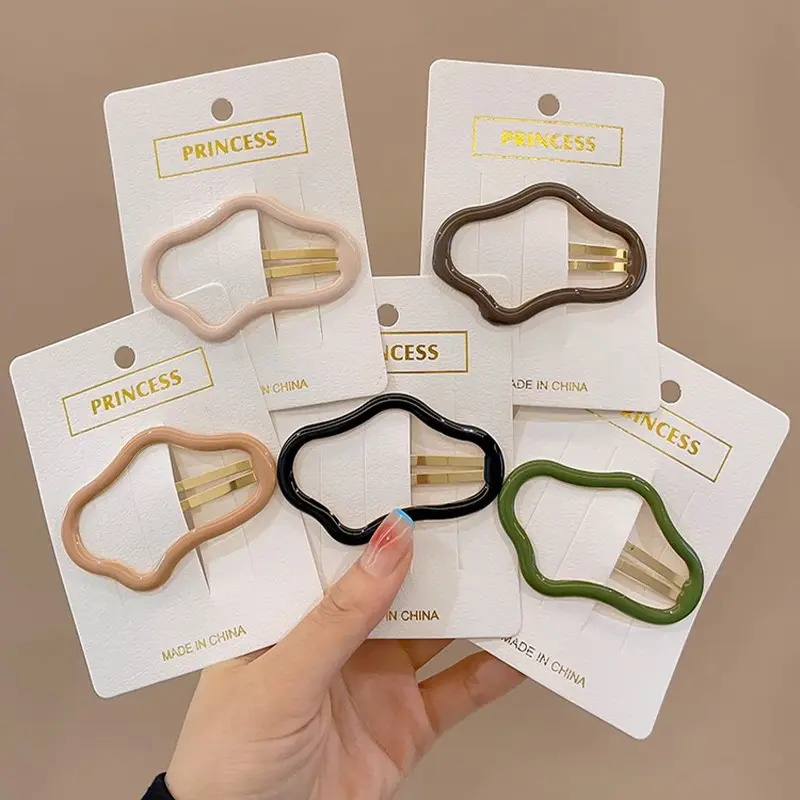 初款糖果色发夹侧边bb夹发卡后脑勺简约云朵滴油bb夹发饰