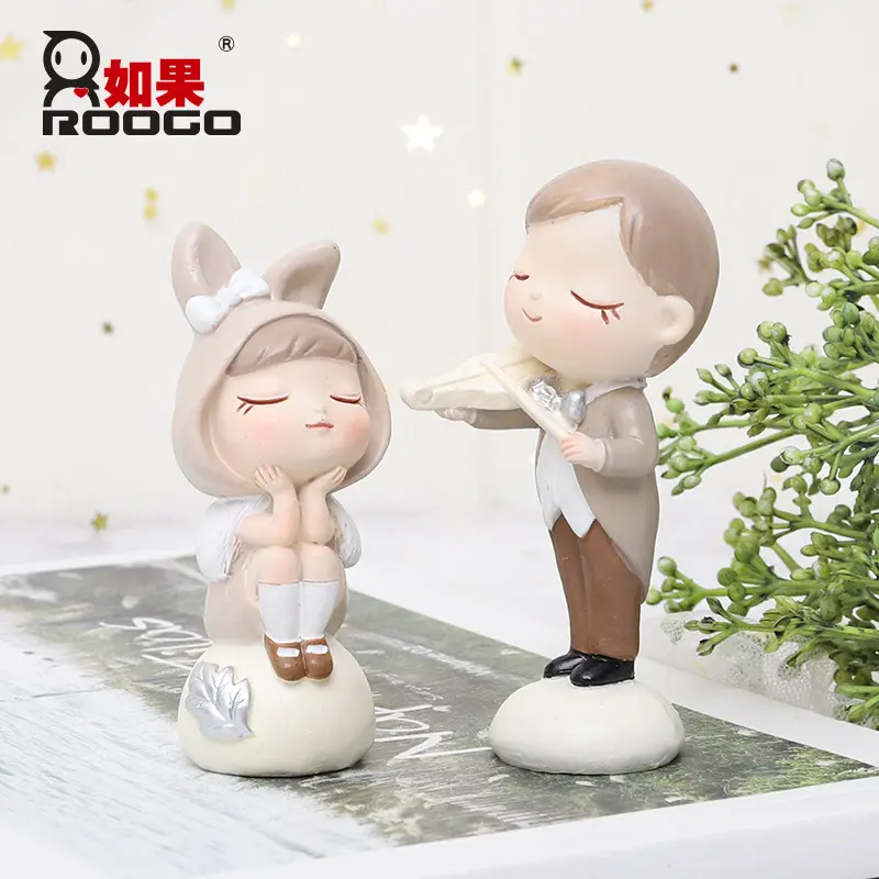 心情侣蛋糕摆件 车载婚礼娃娃摆件 创意家居婚房装饰品