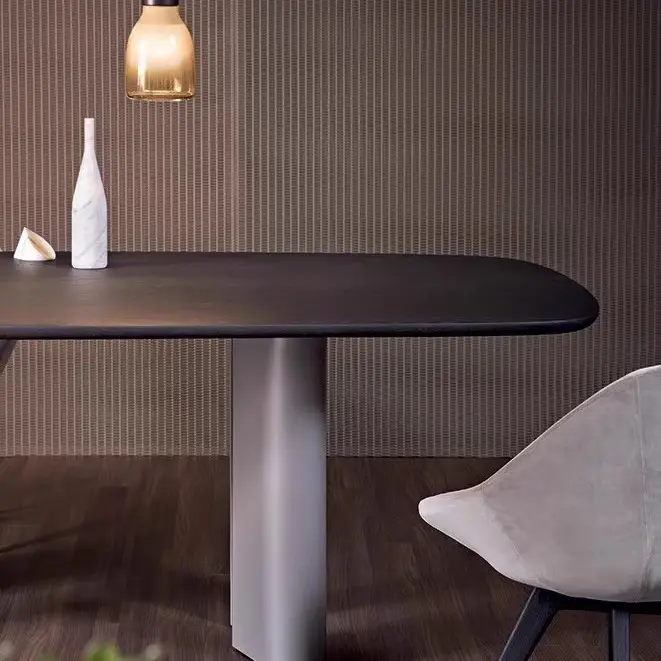 北欧设计极简实木长桌简约餐桌创意办公桌书桌个性洽谈会议桌