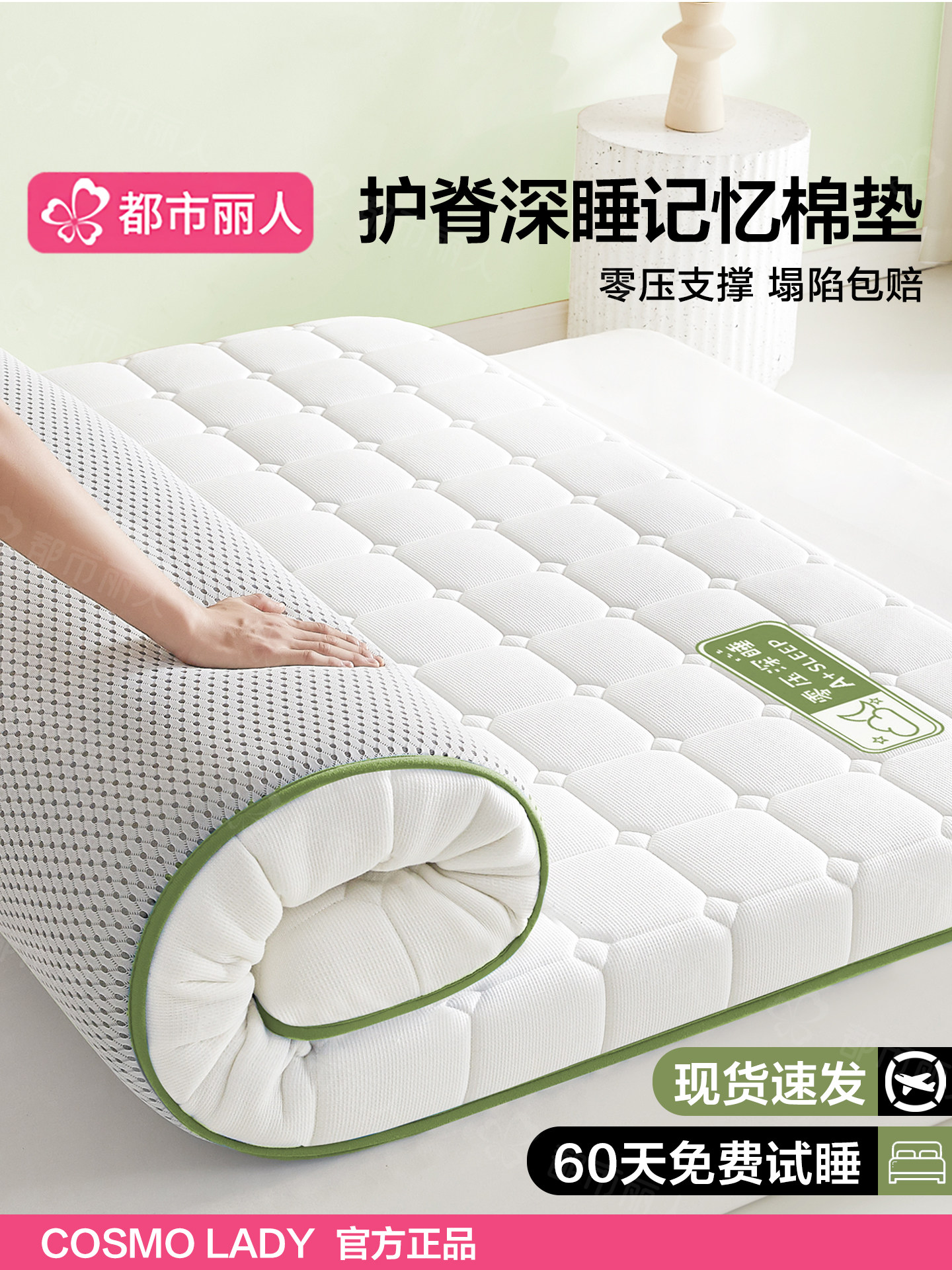 家用乳胶床垫遮盖物软垫卧室榻榻米180x200床褥记忆棉垫租房专用