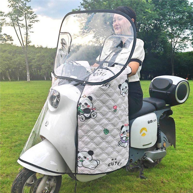 电动车挡风被防嗮遮阳防雨罩电瓶机车防寒防水前挡风板四季通用