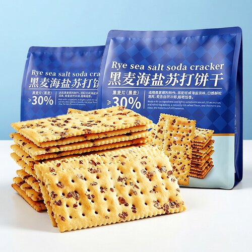 黑麦海盐粗粮薄脆苏打饼干