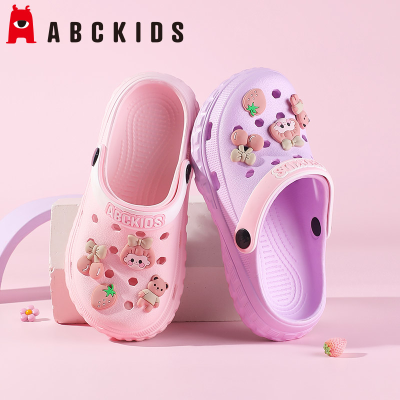ABCKIDS童鞋儿童洞洞鞋2025夏季新款女童防滑室内沙滩鞋子凉拖鞋