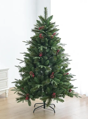 1.5米圣诞树装饰品节日装饰豪华pe混合叶绿色圣诞餐摆件SHH085