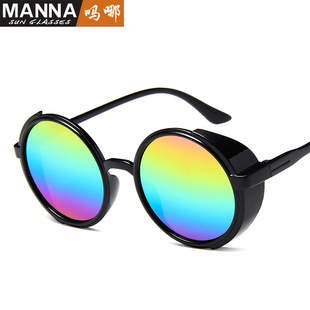 太阳镜2145 时尚 复古圆框蒸汽朋克款 个性 眼镜男 墨镜 欧美潮流新款