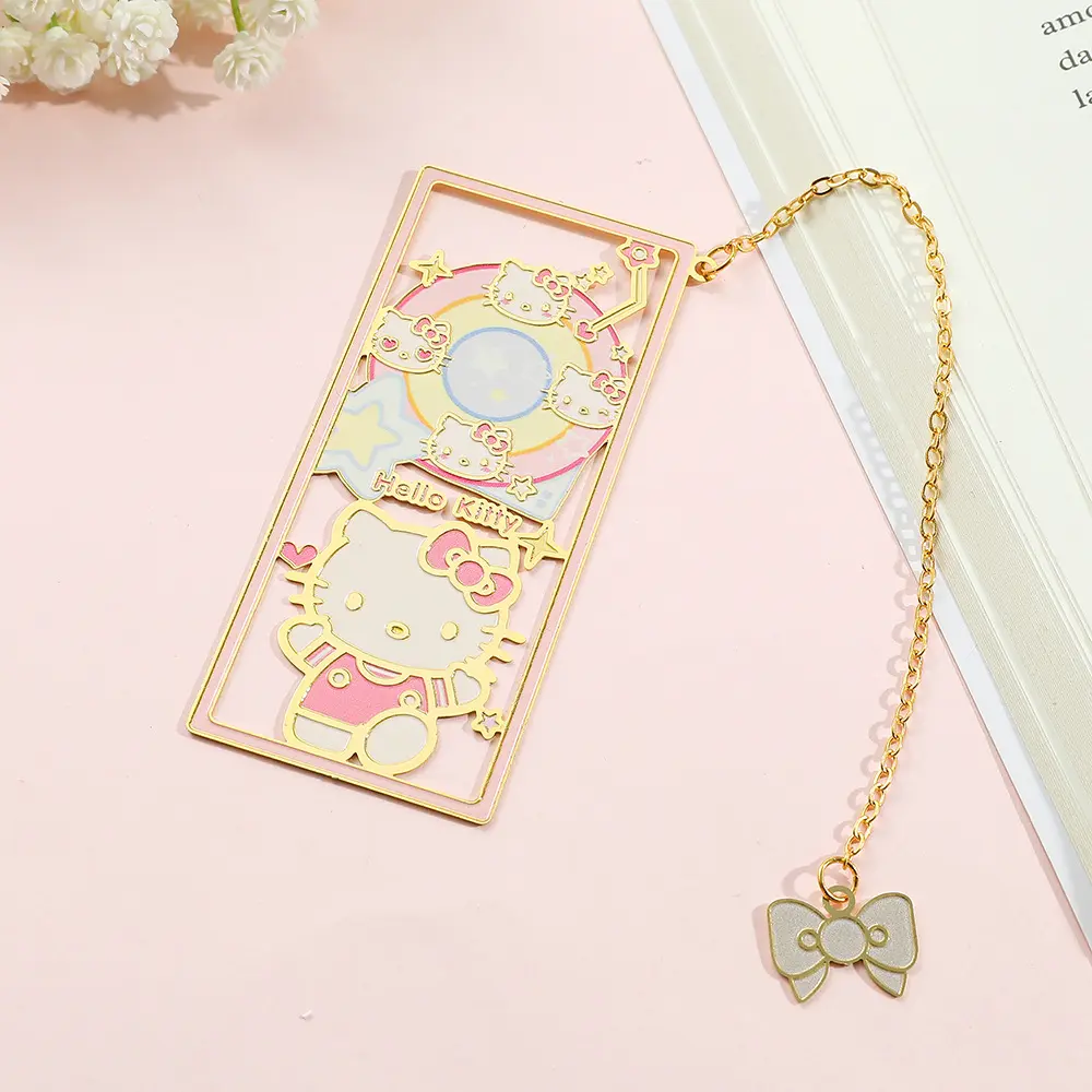 新款卡通可爱kt猫镂空金属书签、创意可爱kt猫书签送给粉丝的礼物