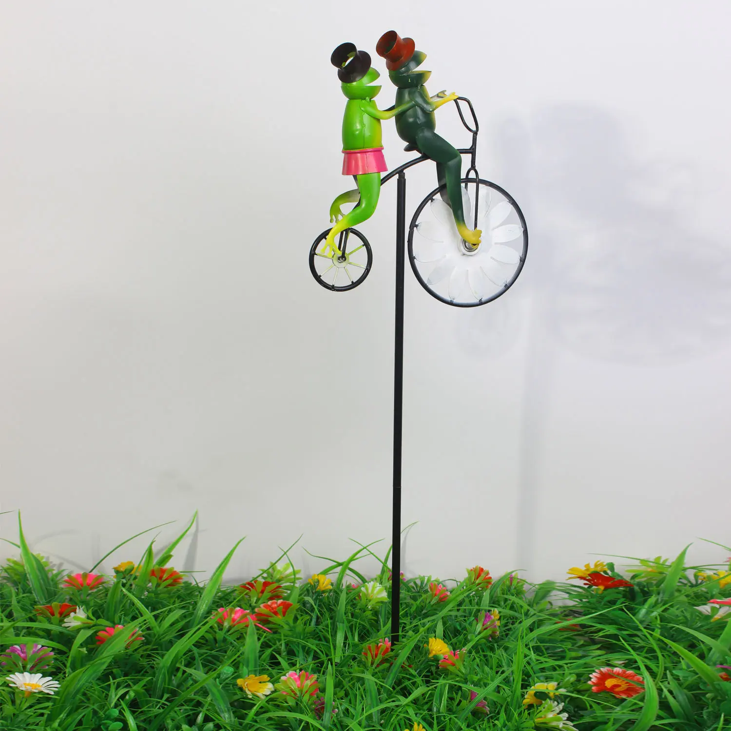 园艺金属工艺品兔子铁艺工艺品插件花插地插花园装饰品家居绿色