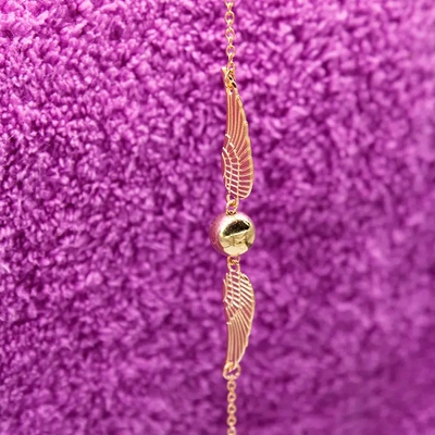 复古与死亡圣器 电镀亮球金飞贼创意翅膀手链情侣款合金ZW1276