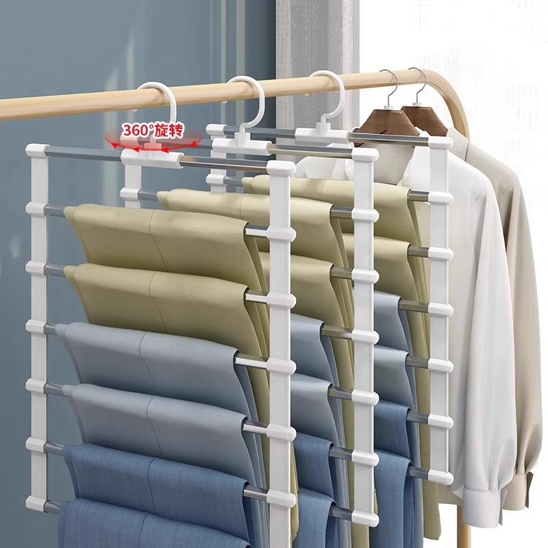 挂裤子专用衣架多功能折叠裤架夹家用衣柜内置收纳不锈钢通用