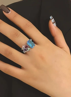 时尚精致轻奢锆石开口指戒小众设计高级感指环时尚戒指指环合金