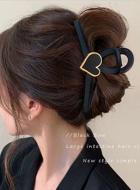 【2个装新人包邮】气质高级磨砂黑色大号13CM新款鲨鱼发夹女头饰