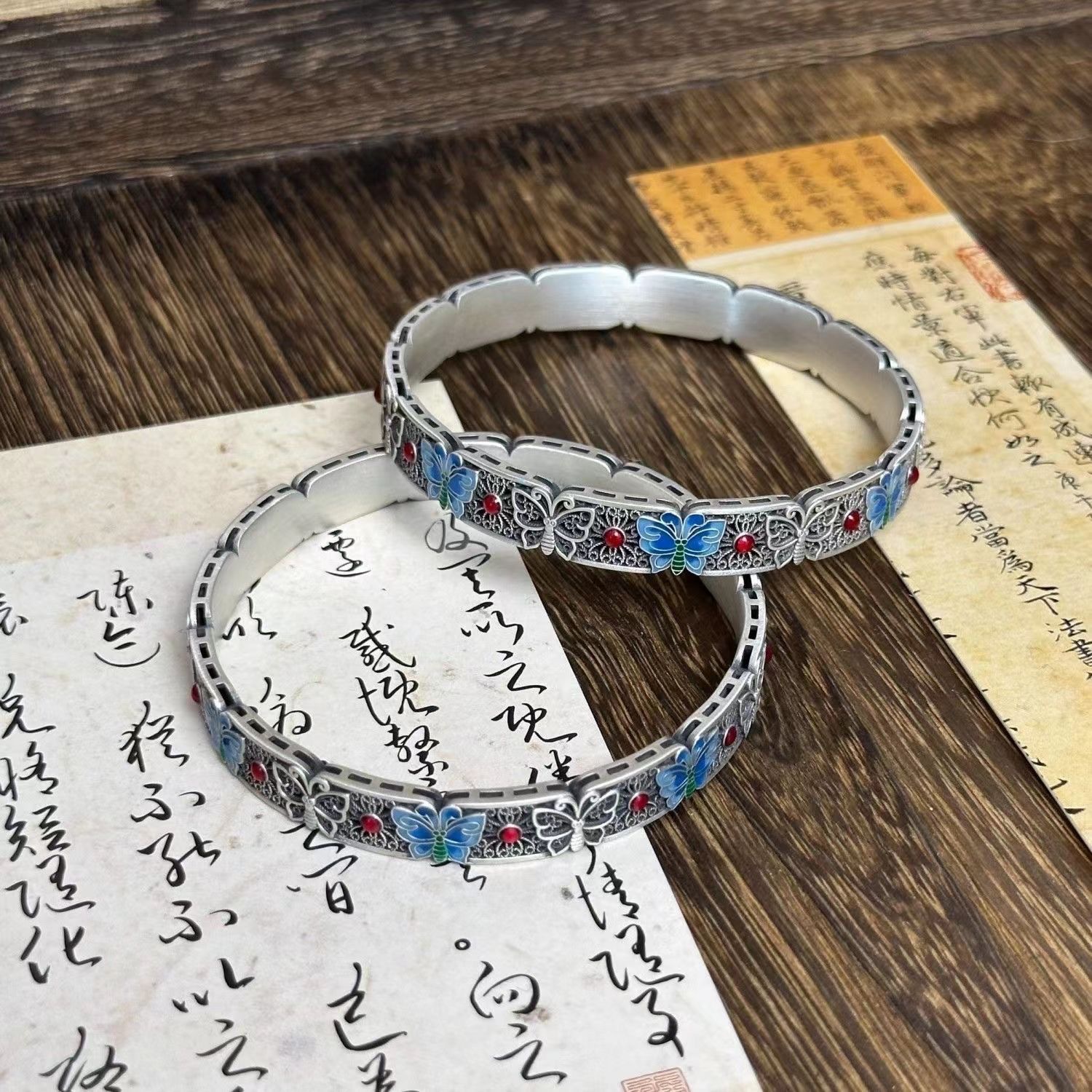 新中式古风手镯女百搭民族风清冷感手环小众气质个性设计感手