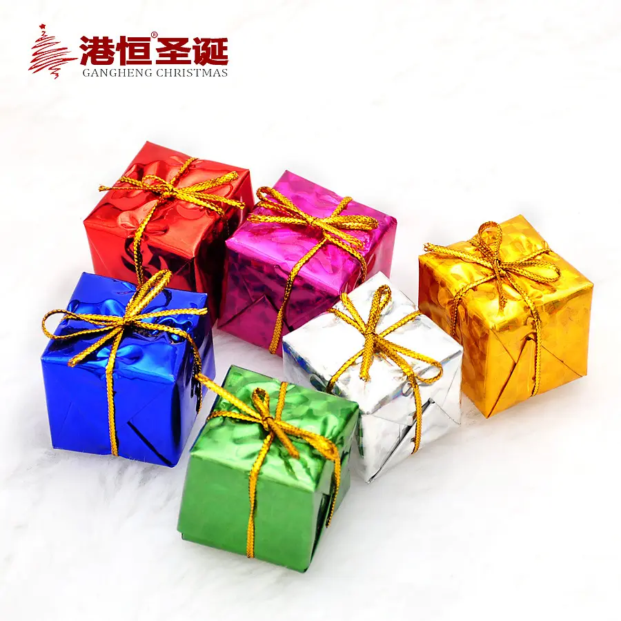 圣诞彩色立体泡沫礼物盒创意装饰配件挂件礼品礼盒氛围用品PYX177