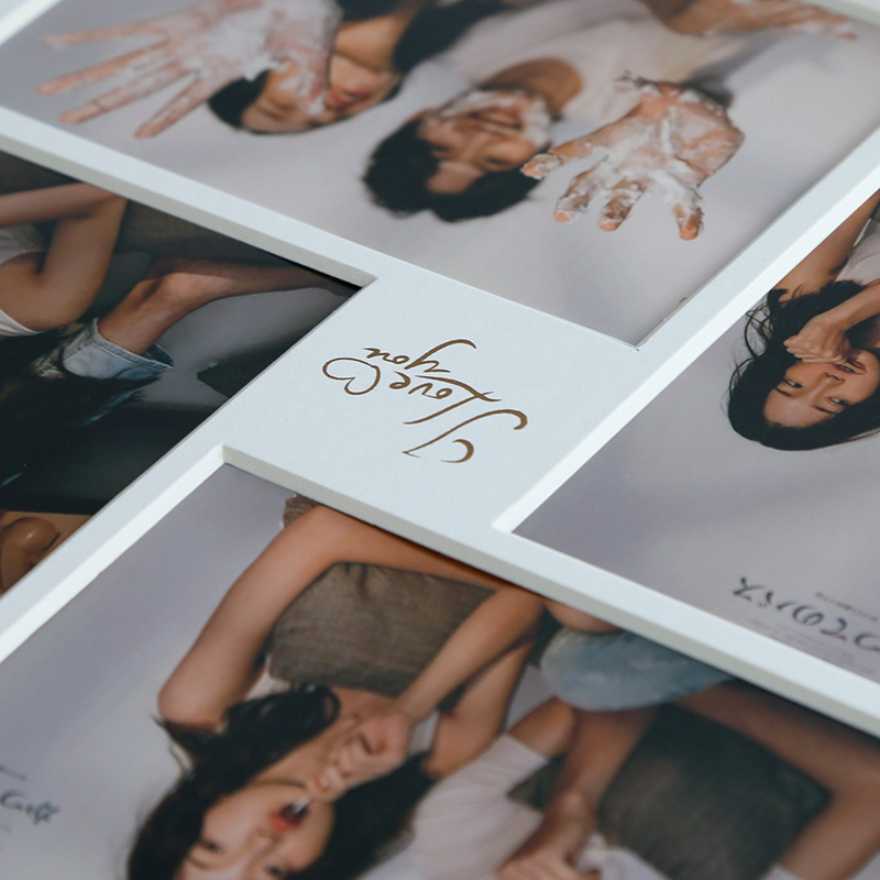 加卡纸4孔四宫格摆台组合相片方形画框实木铝P合金洗照片做成相框