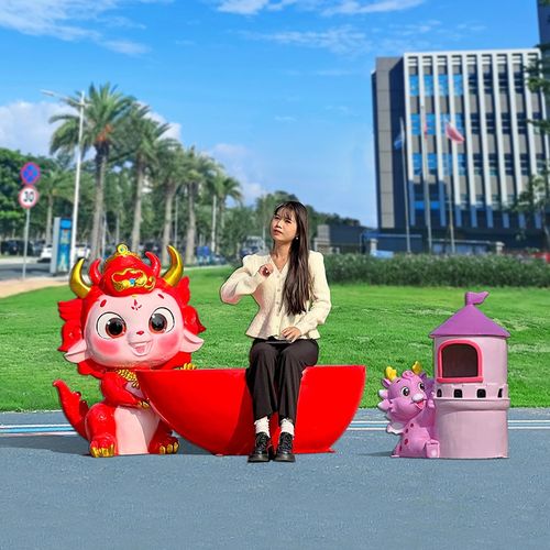 卡通动物垃圾桶雕塑公园椅幼儿园林景区商场玻璃钢果皮Y箱分类摆