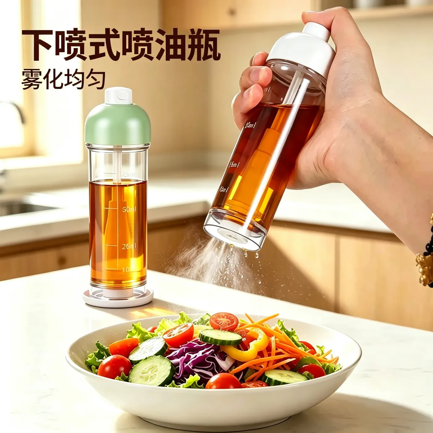 下喷雾化不滴不挂刻度喷油壶