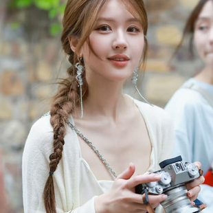 许你耀眼赵露思许妍同款 高级感轻奢耳钉耳饰 猫眼石耳环女2025新款