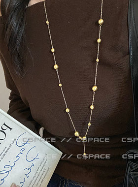 复古一链多戴满天星圆珠链条项链