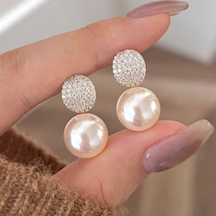 许你耀眼赵露思许妍同款 耳环高级感轻奢耳饰 仿珍珠耳钉女2025新款