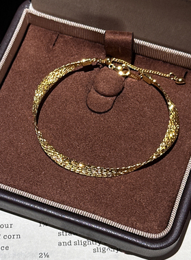 金色多层环绕手链女轻奢精致手饰