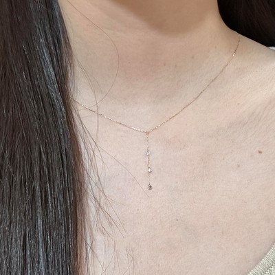 金色极细莫桑钻项链女配饰