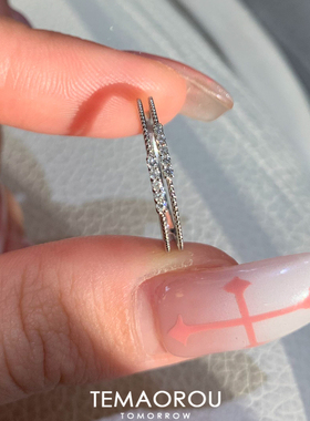 秋冬极细款mini仿排钻戒指简约