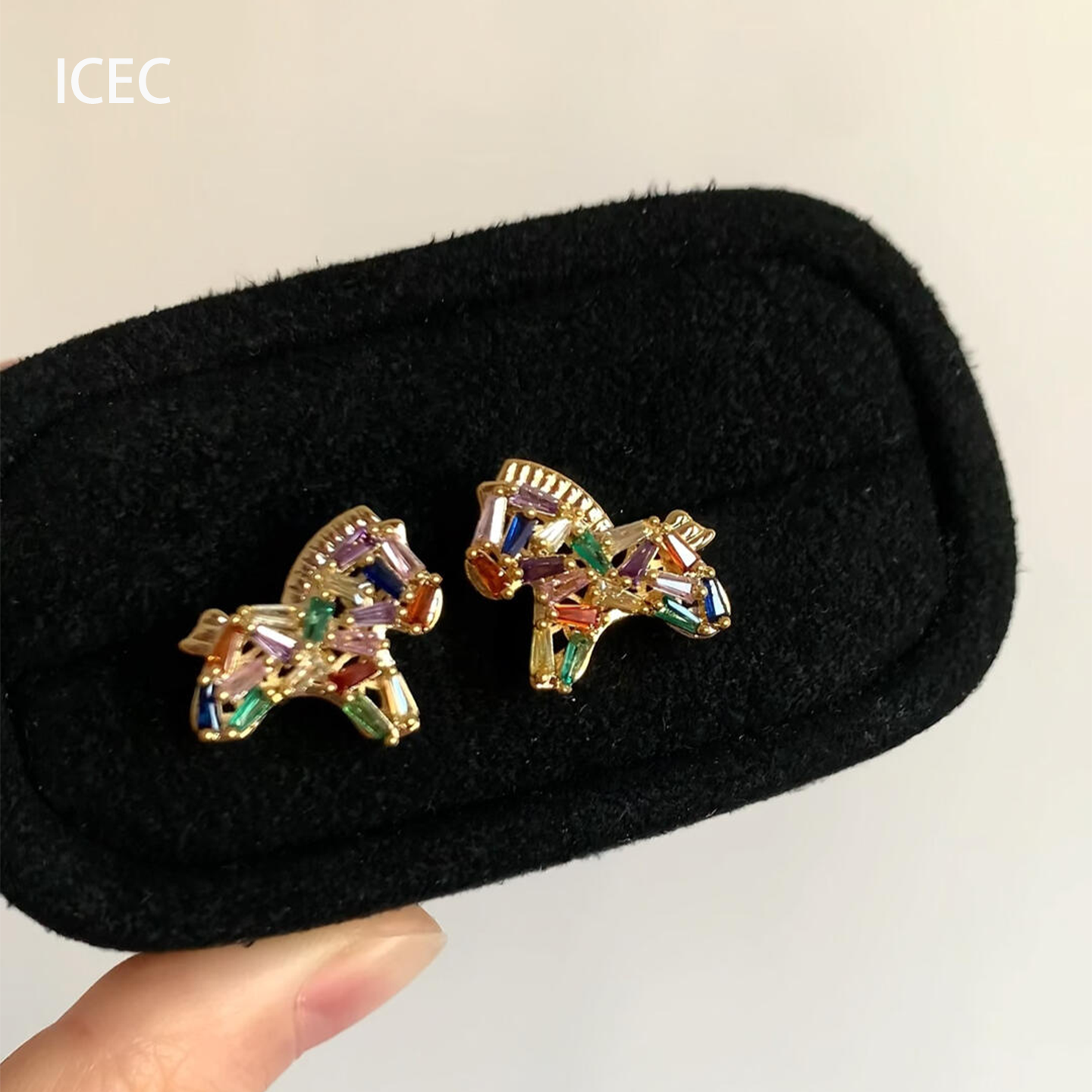 法式彩色小马驹耳钉女复古百搭小众设计耳环本命年轻奢高级感耳饰,饰品/流行首饰/时尚饰品新,耳钉,淘宝优惠券,粉丝福利购,淘宝优惠卷