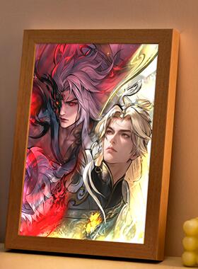 李信无双问心剑周边灯光画王者荣耀电竞房装饰摆饰小夜灯生日礼物