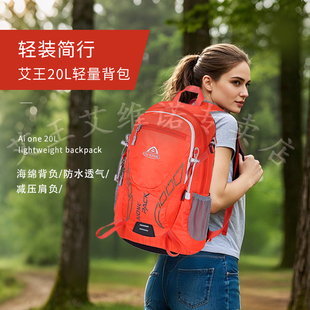 艾王登山包20L户外短途徒步旅行防水男女休闲海绵背负冲顶背包
