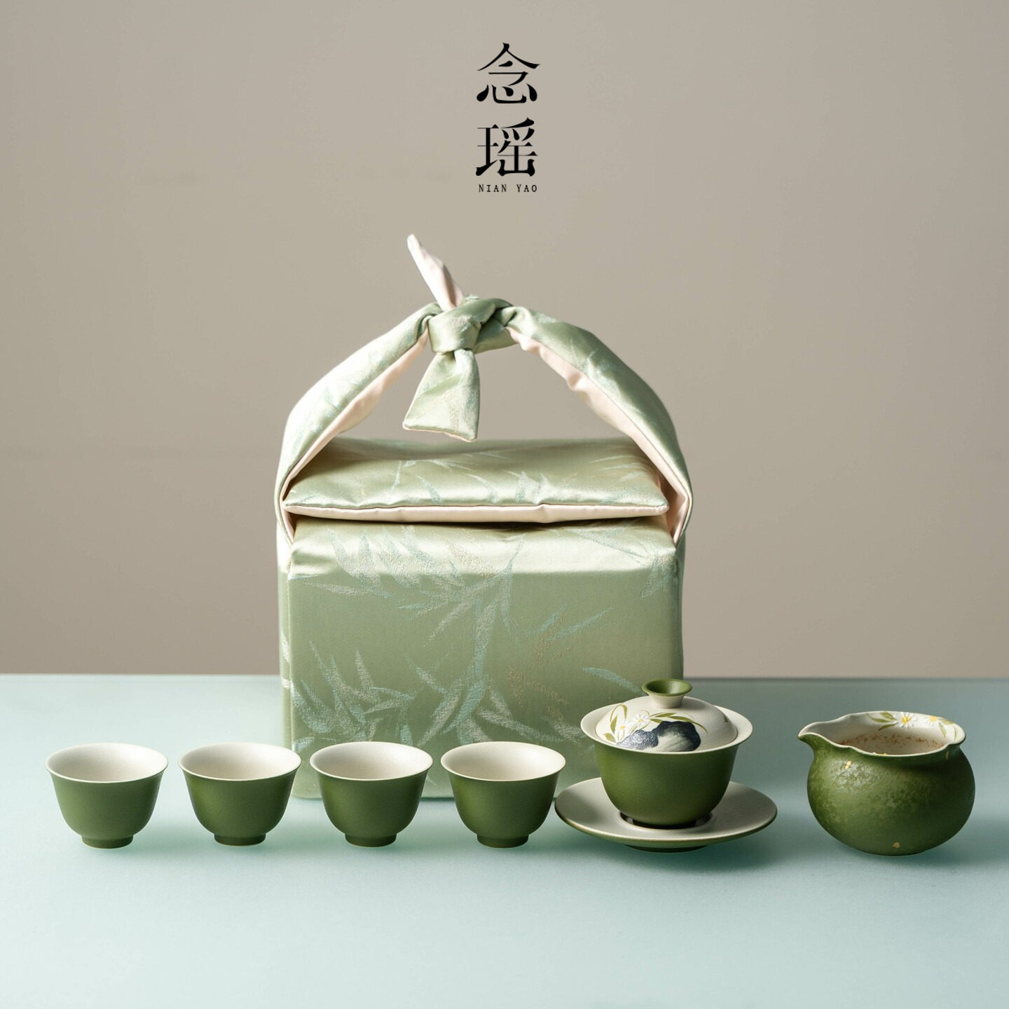 盖碗茶杯手绘茶具套装旅行收纳包小青柑雏菊陶瓷功夫茶教师节礼物图片
