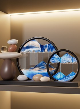 时来运转流沙画摆件高级感客厅进门口玄关电视柜酒V柜办公室装饰