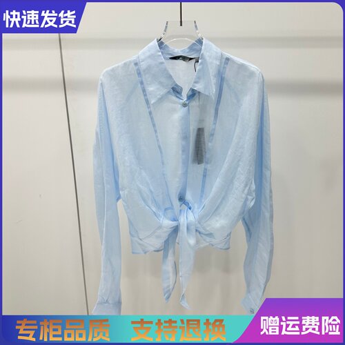 艾诺丝正品国内代购2026夏新款长袖翻领苎麻衬衫上衣女BR102119