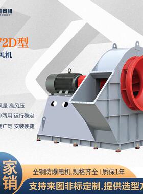 4-72D工业离心风机大风量车间除尘抽风机耐高温排烟风机通风设备
