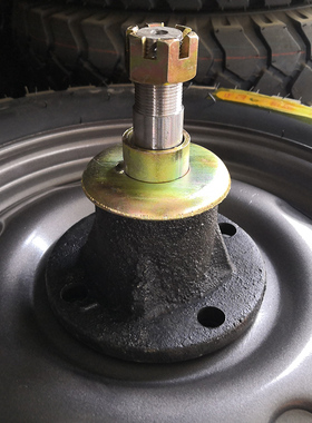 6205轴承四孔前轮o互换毂 工程电动三轮车法兰盘总成轴头农机配件