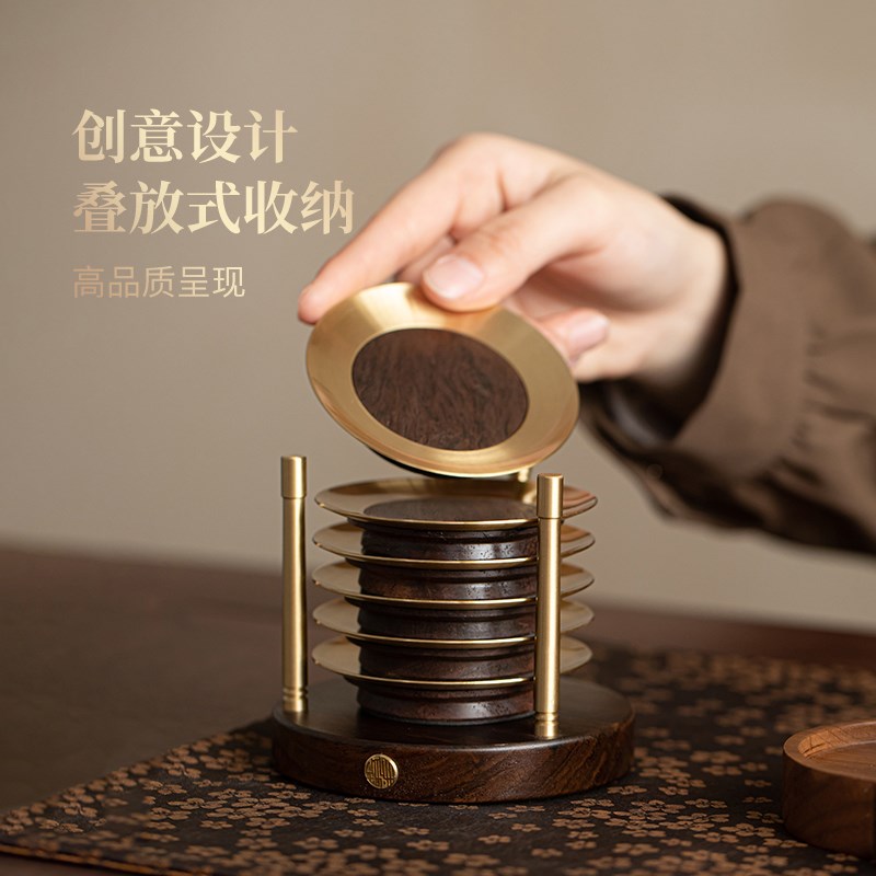 黑檀实木杯垫茶垫家用隔热u垫茶托茶杯垫托茶具茶桌配件用品大全