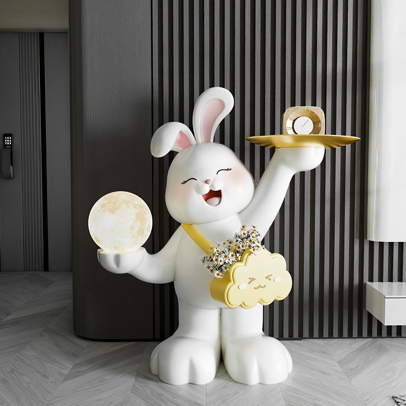 新款兔子存钱罐落地摆件大型客y厅电视柜旁艺术装饰品乔迁新居礼