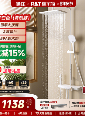 【政府补贴】瑞尔特淋浴花洒套装自清洁背喷钢琴键置物沐浴器k25P