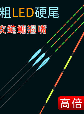 手竿钓鲢鳙专用浮漂夜光鱼漂翘嘴加E长行程电子漂日夜两用4目加粗