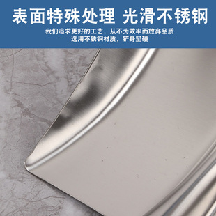 不锈钢锹大中小号小方锹加厚食品级304 焊接一体锹长柄Z海鲜炒菜