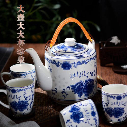茶具套装家用客厅青花中式喝茶z开水壶凉水壶大杯办公室会客茶壶
