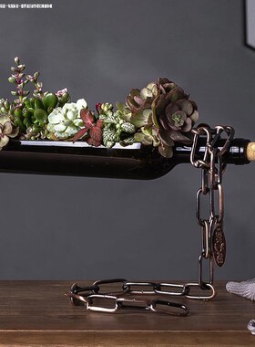 悬空养鱼磁悬浮h红酒瓶摆件实用送礼水养多肉花盆电视柜魔术家里