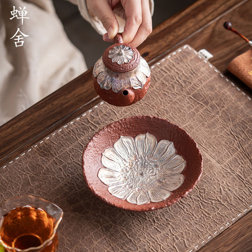 蝉舍鎏银莲影壶承托盘