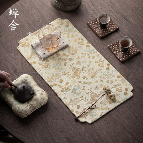 蝉舍国风织锦锦鲤干泡席茶席