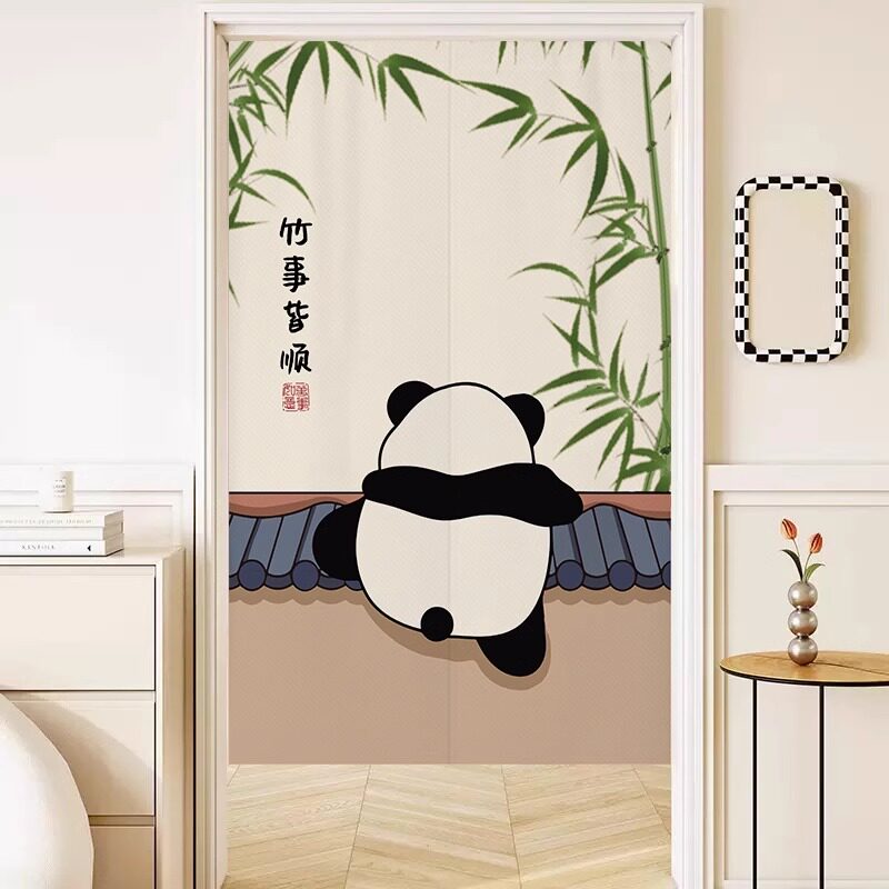 厨房门帘隔断帘家用卧室半截短帘子卫生间遮挡帘免打孔厕所布挂帘