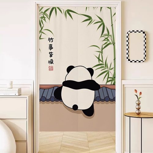 厨房门帘隔断帘家用卧室半截短帘子卫生间遮挡帘免打孔厕所布挂帘