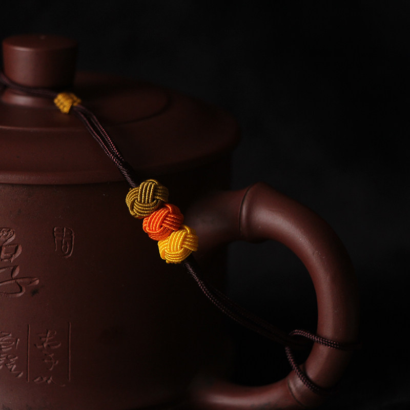 糖葫芦纯手工编织茶壶绳子紫砂壶盖绑防摔碎系壶绳功夫茶