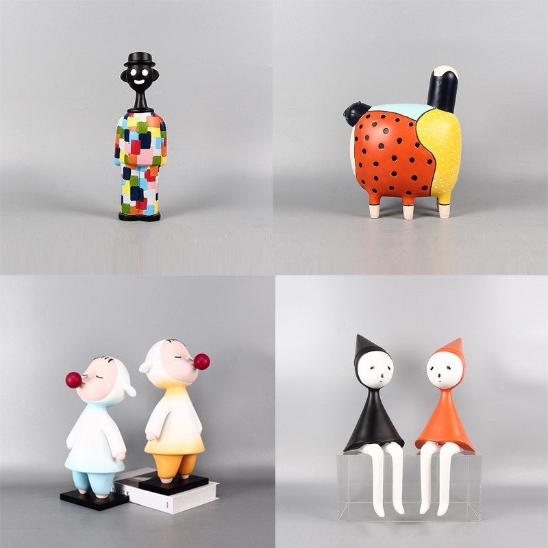 抽象彩绘人物卡通猫小孩吹泡泡雕塑摆件家居样板间儿童房创意饰品,家居饰品,装饰摆件,淘宝优惠券,粉丝福利购,淘宝优惠卷