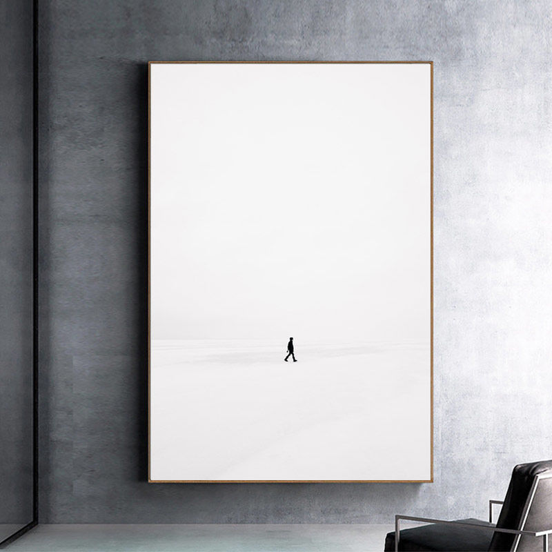 抽象走廊过道挂画简约黑白玄关装饰画工业风客厅沙发背景墙壁画图片