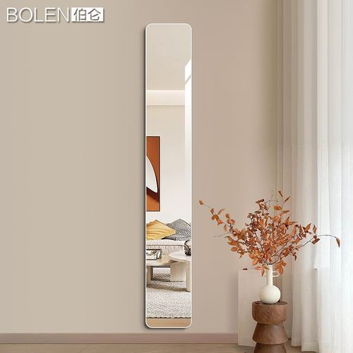 BOLEN 无框装饰镜全身镜细窄入户玄关镜穿衣镜超窄黏贴免打孔镜子